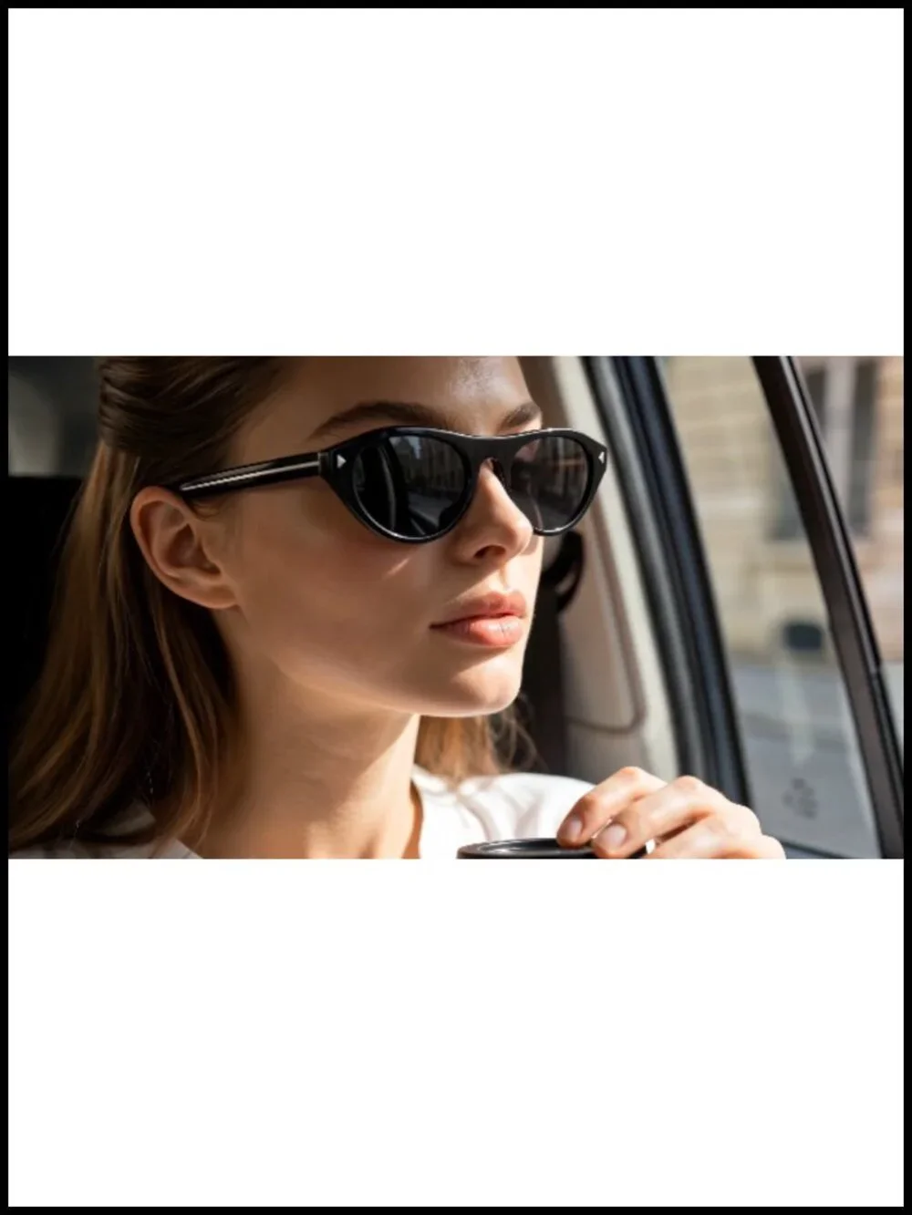 Retro Oval Cat Eye Sunglasses UV400 Protection Narrow Frame
